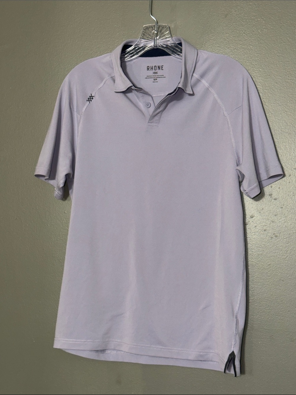 Rhone Commuter Polo Shirt Mens Small S Light Purple Lavender Short Sleeve Stretc